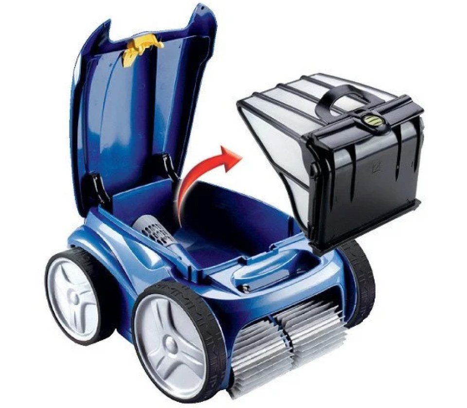 Üstten erişimli filtre sepetli Zodiac havuz robotu: kolay bakım