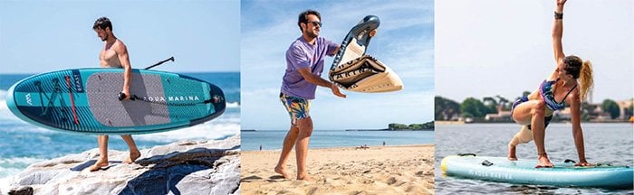 Aqua Marina şişme SUP board ile denizde stand up paddle kullanımı