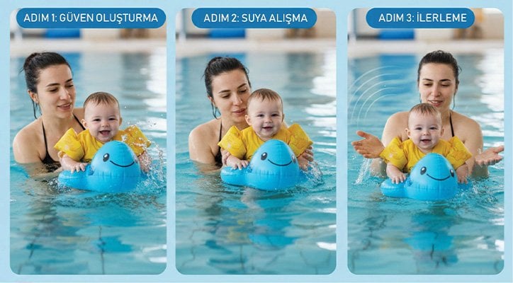 Bebeklerde yüzme eğitimi: güven oluşturma, suya alışma ve ilerleme aşamaları