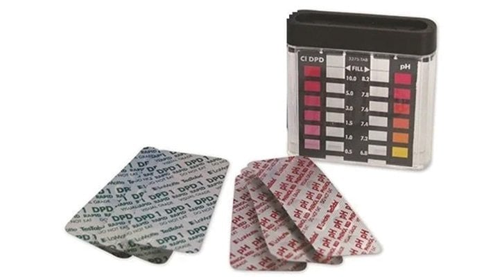 Haplı (tabletli) havuz test kiti: DPD1 ile klor ve fenol red ile pH ölçümü için tabletli set