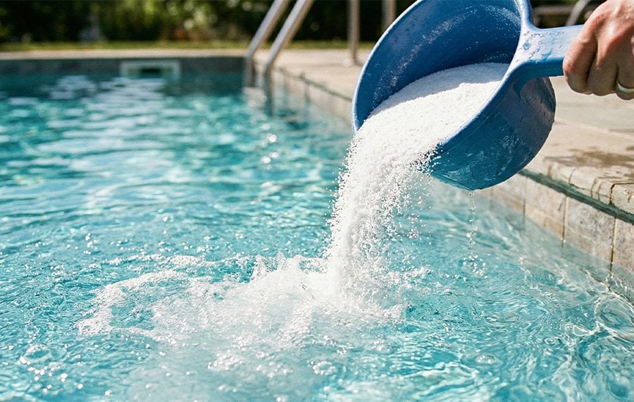 Havuz dezenfeksiyonu için klor ekleme