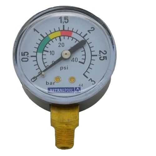 Havuz kum filtresi manometresi ve basınç ölçümünün örnek gösterimi