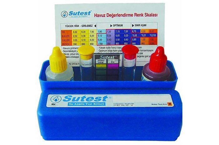 Havuz suyu test kiti pH ve klor ölçüm renk skalası