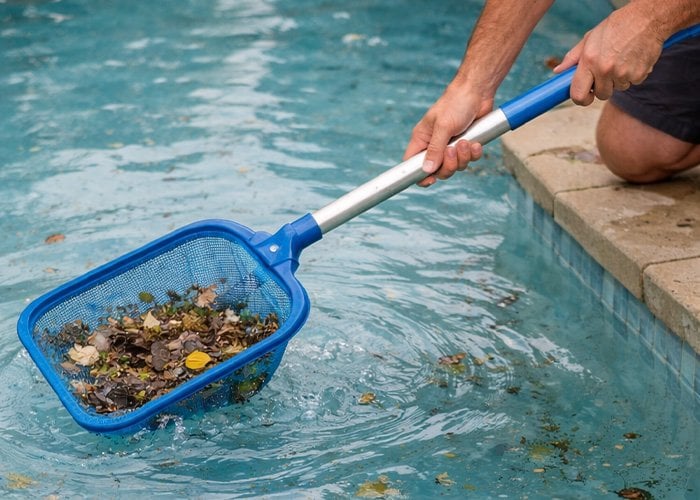 havuz-yuzey-filesi-ile-yaprak-ve-kaba-kirlerin-manuel-temizligi