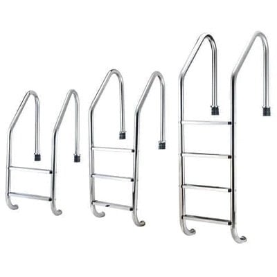 Paslanmaz çelik standart havuz merdiveni – kaymaz basamaklı, konut tipi havuz için giriş-çıkış örneği