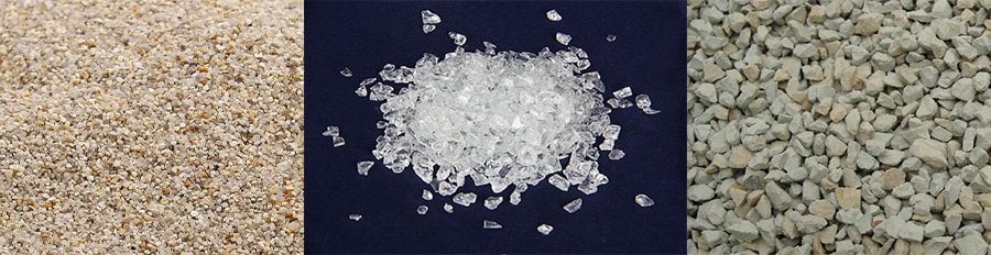 Silis kum, cam medya ve zeolit filtre malzemesi karşılaştırması