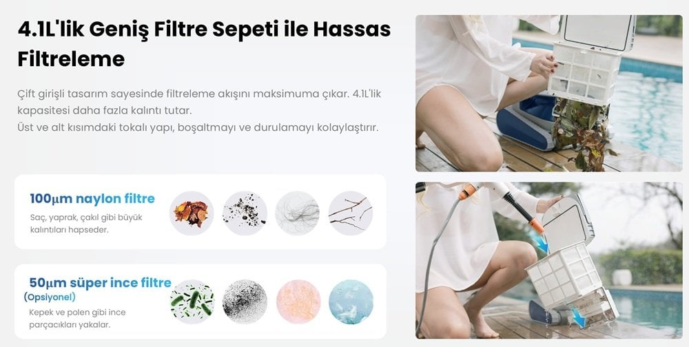 Chasing DTC Pro 4.1 litre filtre sepeti 100 mikron 50 mikron filtreleme