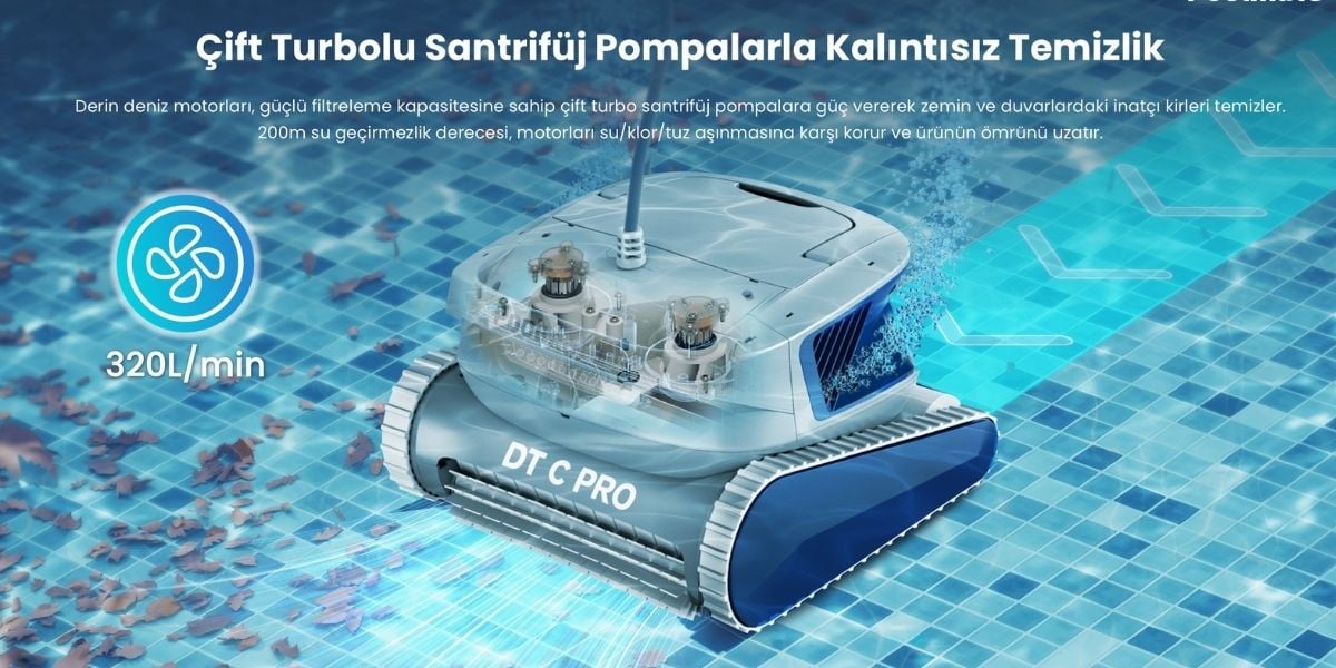 Çift_Tirbinlü_DTC_Pro_Havuz_Temizleme_Robotu