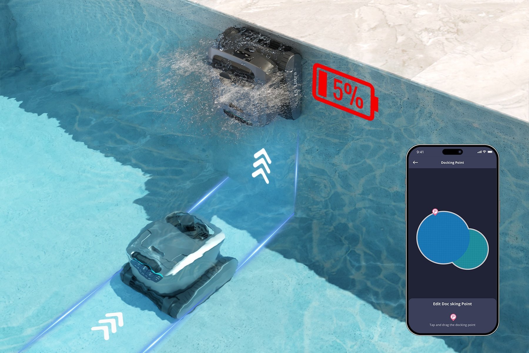 Chasing DTX Ultra Otomatik Yüzeye Çıkma ve Kolay Havuzdan Alma Özelliği