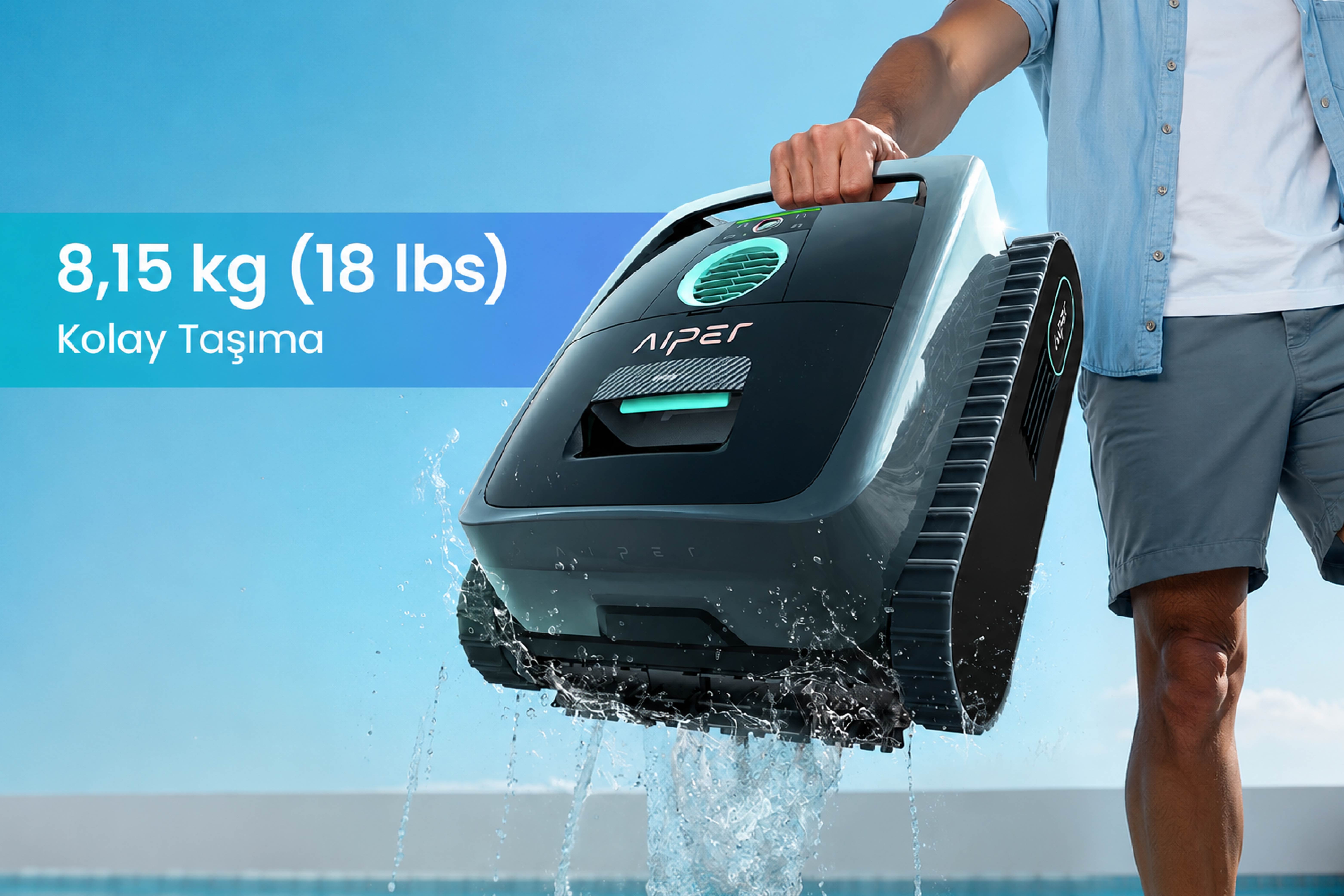 Aiper Scuba S3 kolay taşınabilir kablosuz havuz robotu
