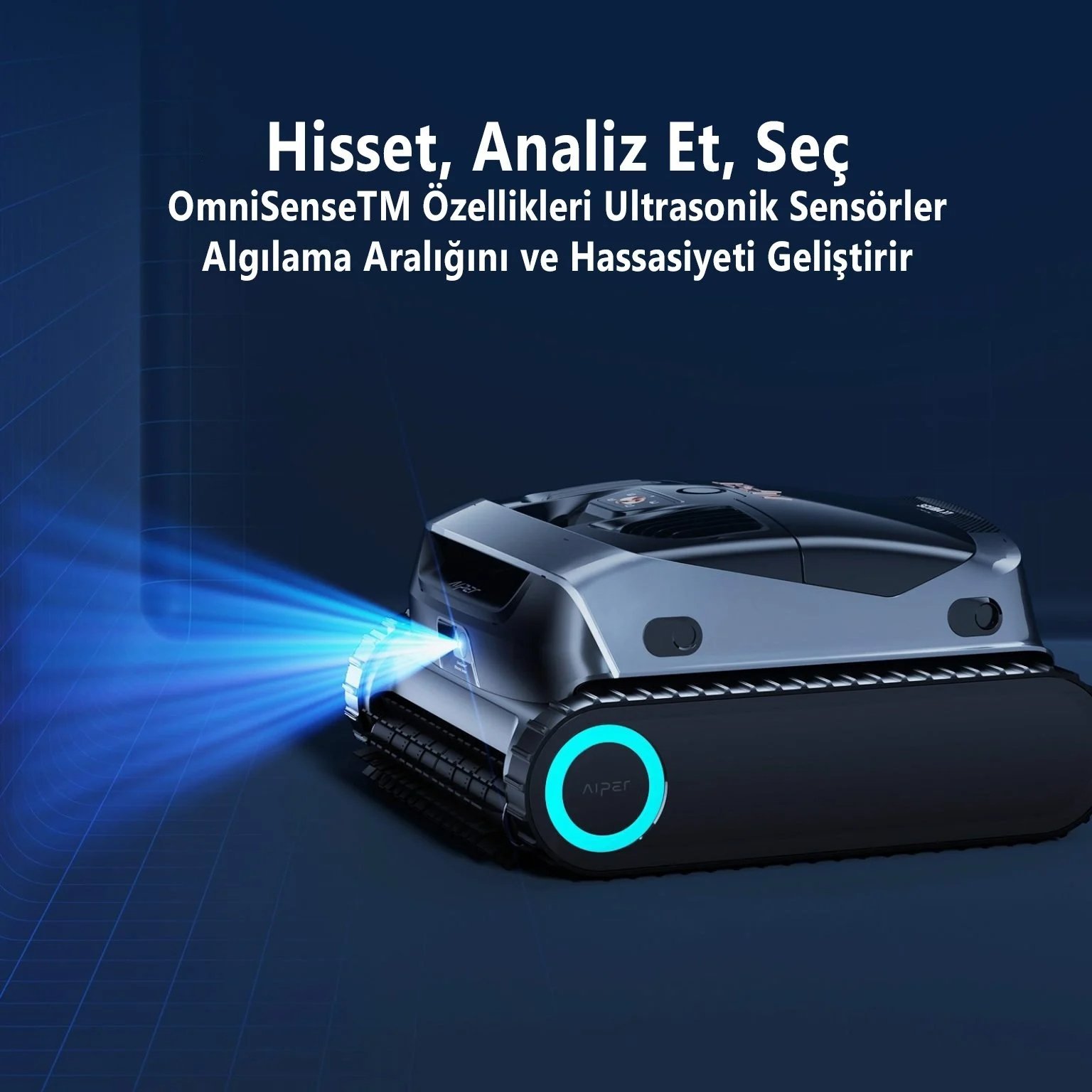 Aiper Scuba X1 sensörlü akıllı navigasyon temsili görsel