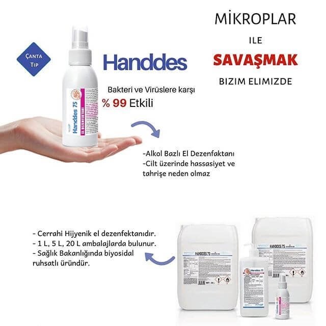 handdes 75 el dezenfektanları sağlık bakanlığı onaylı