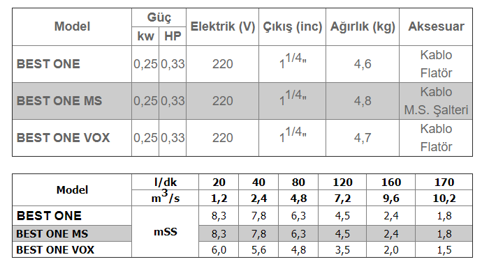 ebara best one ms dalgıç pompa