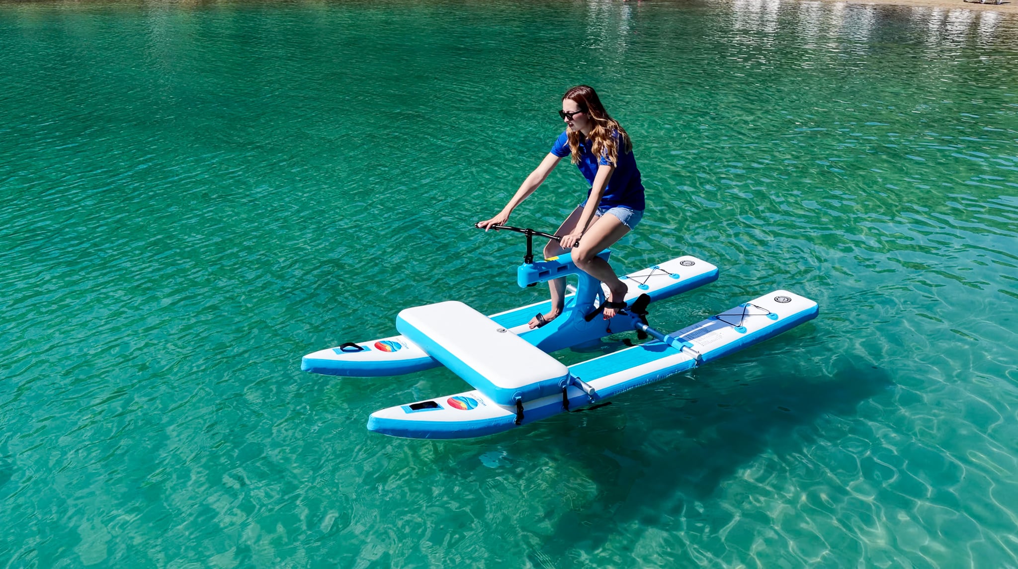 waterfunn-yoga-portatif-tek-kisilik-su-bisikleti-denizde-pedalli-kullanim